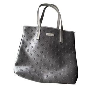 Kate Spade Fragrances Grey Tote Bag Embossed Velvet Large Shoulder Tote